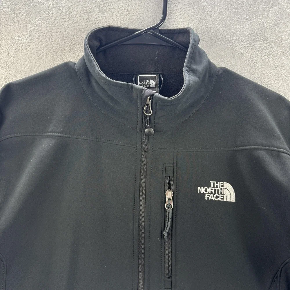 North Face Apex Jacket Mens Medium Black Softshell Full Zip Outdoors Windbreaker